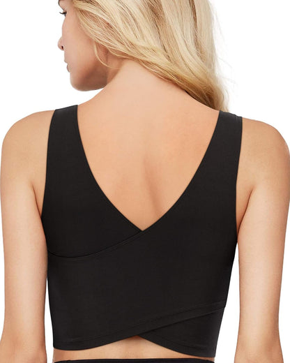 V-Neck Sports Bras for Women - Wirefree Padded Yoga Bra Running Workout Aesthetic Crop Tank Tops
