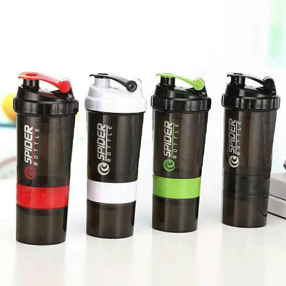 3 Layer Shaker Bottles Protein Milk Powder Stirring Cup Fitness Sports Shake Cup Large Capacity Body-Building Exercise Bottle