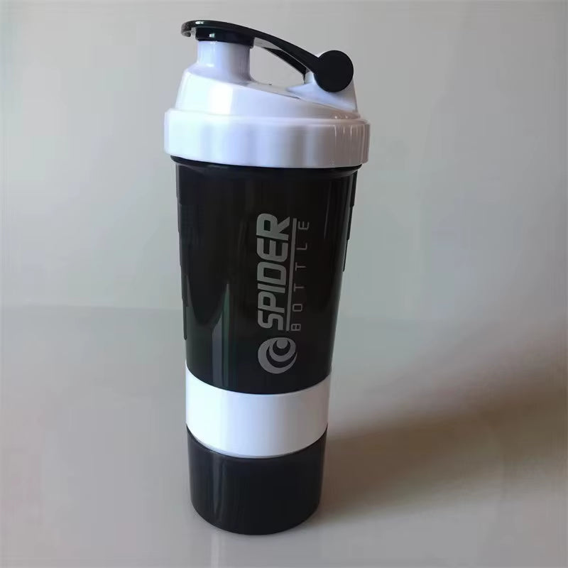 3 Layer Shaker Bottles Protein Milk Powder Stirring Cup Fitness Sports Shake Cup Large Capacity Body-Building Exercise Bottle
