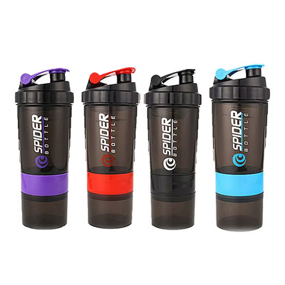3 Layer Shaker Bottles Protein Milk Powder Stirring Cup Fitness Sports Shake Cup Large Capacity Body-Building Exercise Bottle