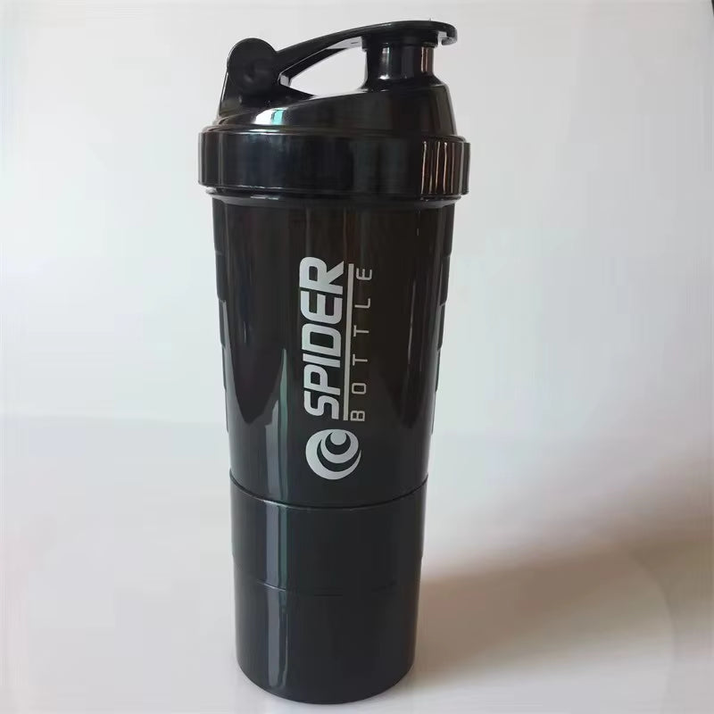 3 Layer Shaker Bottles Protein Milk Powder Stirring Cup Fitness Sports Shake Cup Large Capacity Body-Building Exercise Bottle