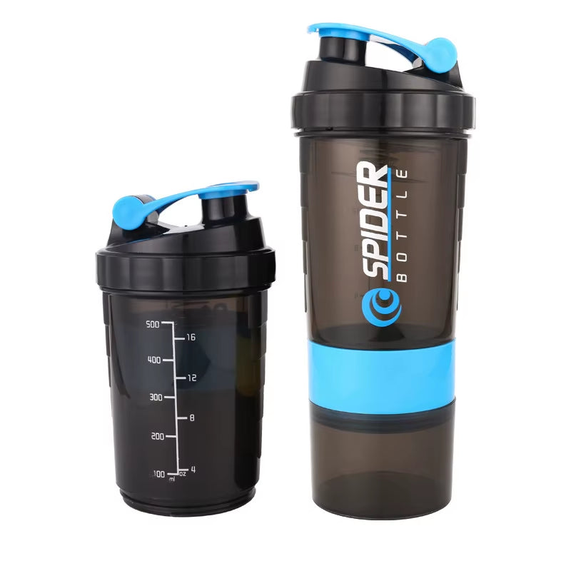3 Layer Shaker Bottles Protein Milk Powder Stirring Cup Fitness Sports Shake Cup Large Capacity Body-Building Exercise Bottle