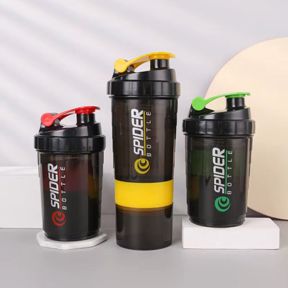 3 Layer Shaker Bottles Protein Milk Powder Stirring Cup Fitness Sports Shake Cup Large Capacity Body-Building Exercise Bottle
